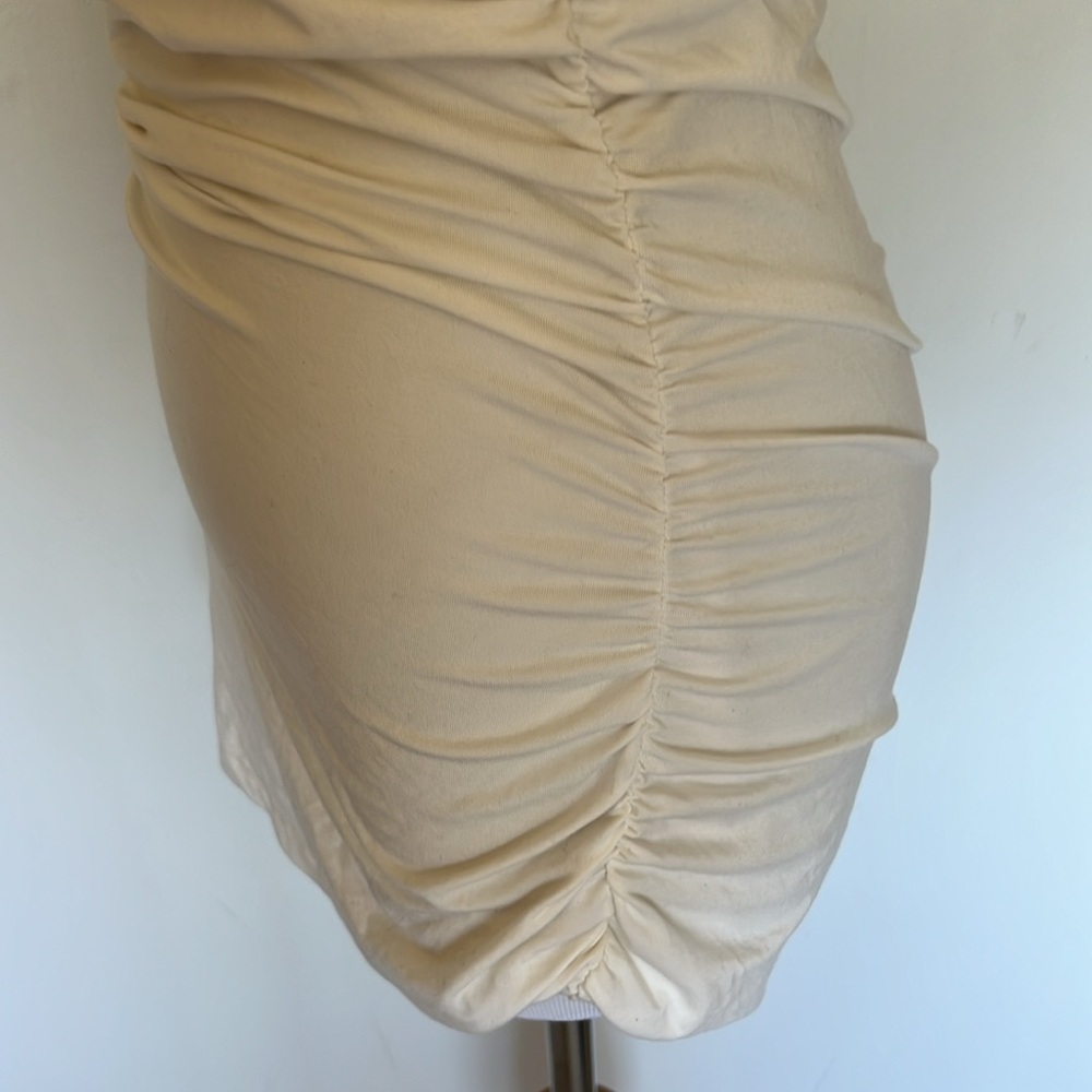Bebe White Strapless Top with Gold Detail - Picture 6 of 9